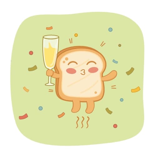 Happy Birthday with toasts