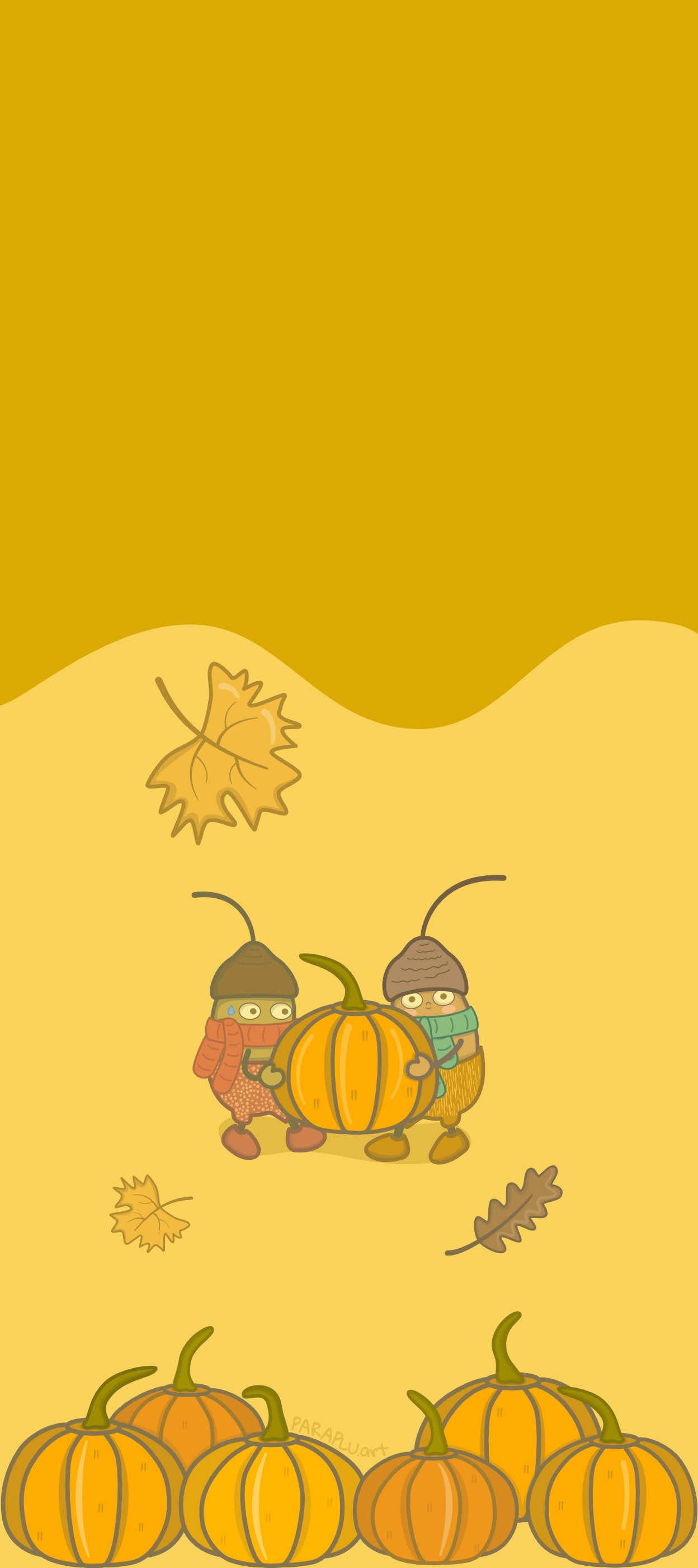Funny Acorns with pumpkin