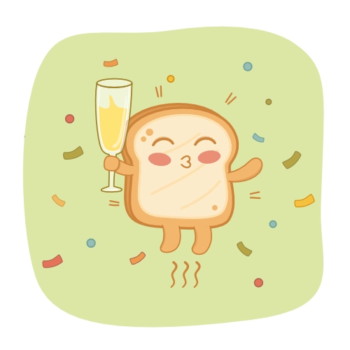 Happy Birthday with toasts